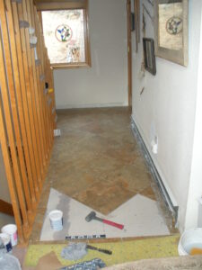 A new flooring design near the staircase