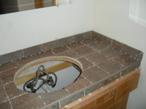 New countertop surface for the sink