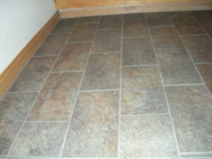 Smooth stone flooring installed in the room