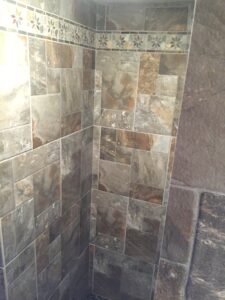 Gray stone tiles with touches of brown